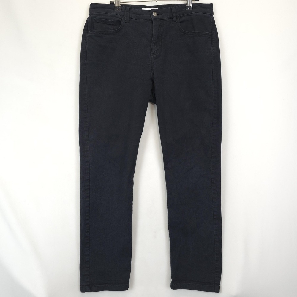 Loft Jeans Women 8 / 29 Black Straight Leg Stretch Mid Rise Classic Casual Pants